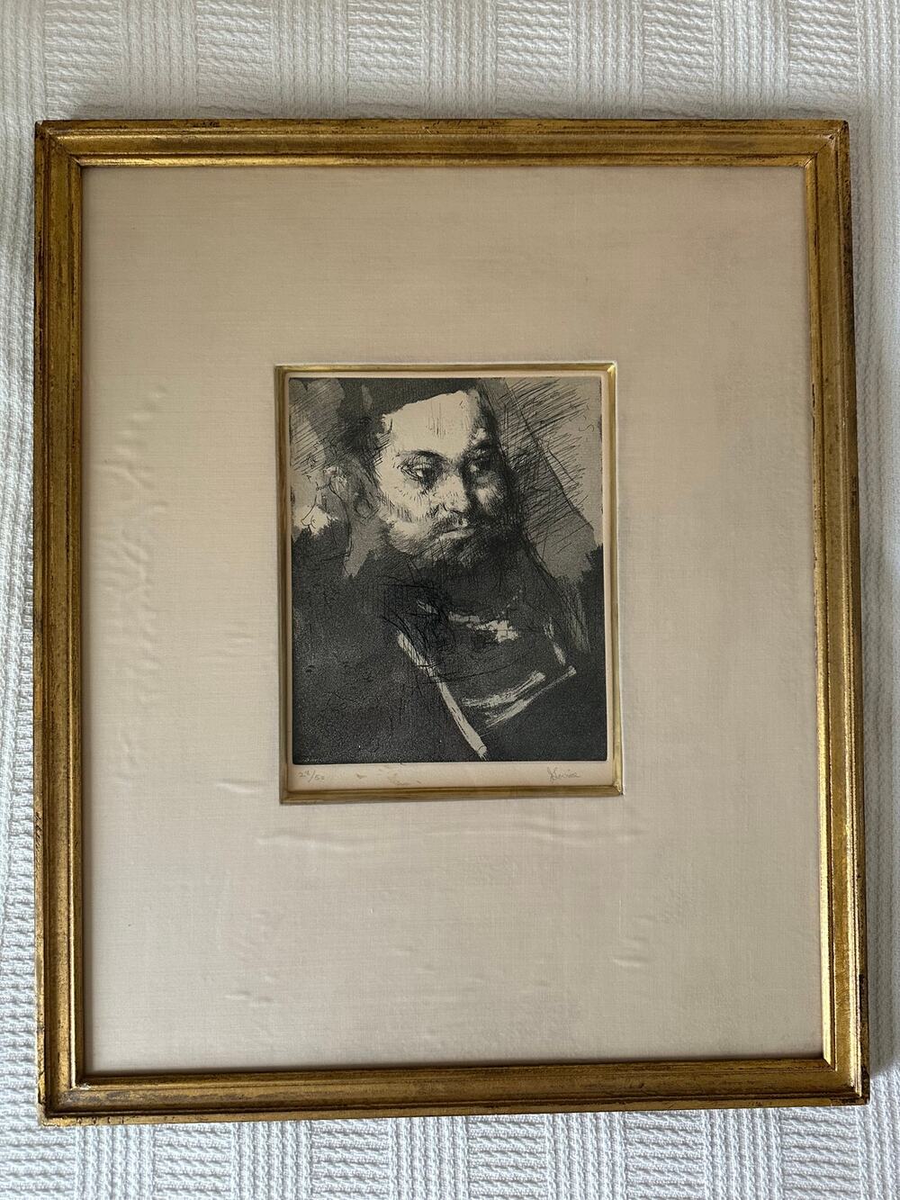 Jack Levine Signed Etching "The Bearded Man," Numbered 28/50, Framed